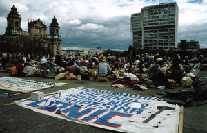 Proteste der indigenen Bevlkerung, Plaza Mayor, Guatemala City