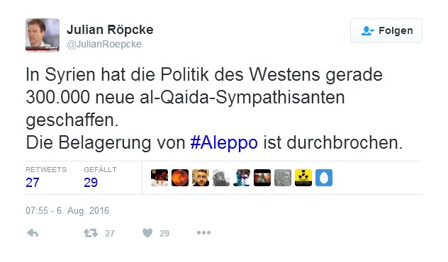 Tweet von Bild-Reporter Julian Röpcke 01